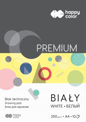 Blok techniczny A4/10K biały STD Happy Color