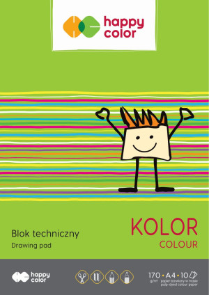Blok techniczny A4/10K kolorowy STD Happy Color