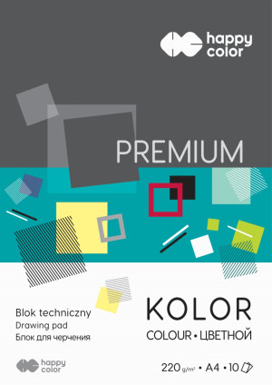 Blok techniczny A4/10K kolorowy STD Happy Color Premium