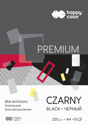 Blok techniczny A4/10K czarny STD Happy Color Premium