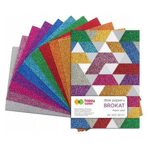 Blok brokatowy A4/10 ark. 150g 10 kol. Happy Color
