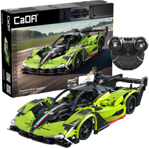CaDA C51303W Zdalnie sterowany samochód wyścigowy z napędem RC sportowe zielone Pojazd Phantom Wing Wyścigówka 395 elementów