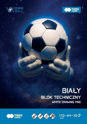 Blok techniczny biały Cosmo Ball 170 g/m2 A4/10k - Happy Color