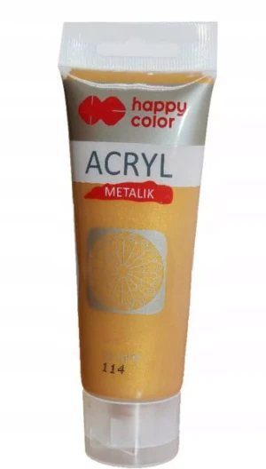 Farba akrylowa metalik 75ml głębokie złoto nr 114 - Happy Color