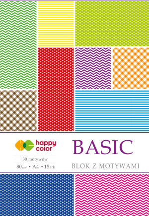 Blok z motywami do dekoracji A4/15K 80g - Happy Color