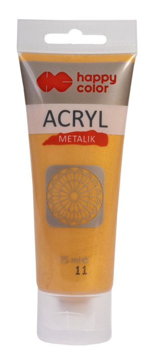 Farba akrylowa metalik 75ml Złota nr 11 - Happy Color