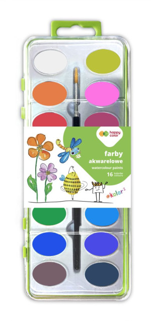 Farby akwarelowe premium zestaw 12 kolorów - Happy Color