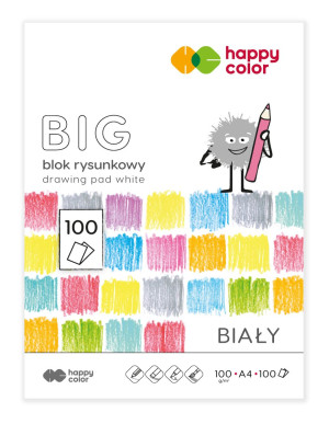 Blok rysunkowy A4/100k biały 100 g Happy Color