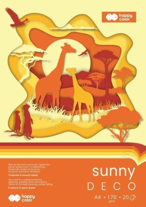 Blok Hobby Deco Sunny A4/20k 170 g 5 kolorów - Happy Color