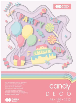 Blok Hobby Deco Candy A4/20k 170 g/m2 5 kolorów - Happy Color