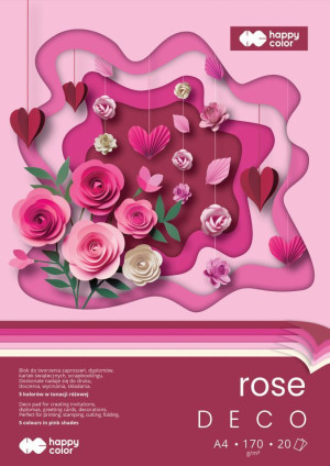 Blok Hobby Deco Rose A4/20k 170 g/m2 5 kolorów - Happy Color