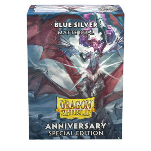 Dragon Shield Dual Matte Sleeves Cobalt & Silver (100 Sleeves)