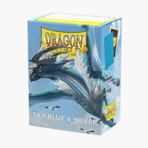 Dragon Shield Dual Matte Sleeves - Sky Blue & Silver (100 Sleeves)