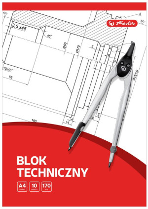Blok techniczny A4/10k biały Herlitz