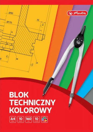Blok techniczny A4/10k kolorowy Herlitz