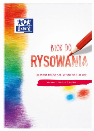Blok rysunkowy A3/20k biały 120 g Oxford