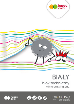 Blok techniczny A4 biały 170g Happy Color