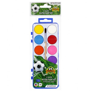 Farby Akwarelowe 12 kol. + pędzel Football Starpak