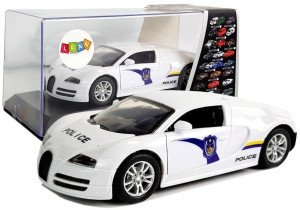 Policja z napędem światłem i dźwiękiem białe Lean Toys