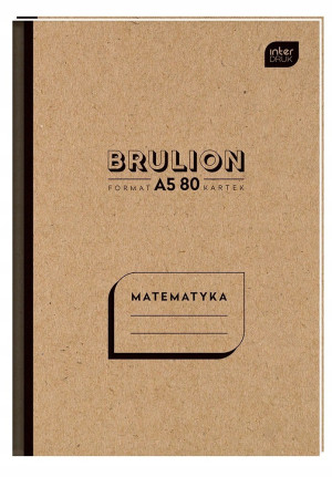 Brulion matematyka A5/80K kratka twarda oprawa - Inter Druk