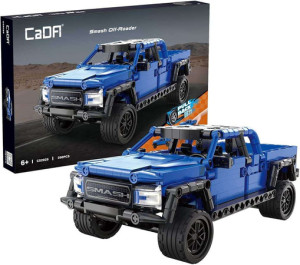 CaDA C52029W Niebieski samochód Pojazd terenowy Smash Off-Roader Pull-back 390 elementów