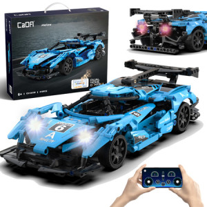 CaDA C51301W Zdalnie sterowany samochód sportowy 39 cm Auto wyścigowe Helios Wyścigówka Dual Mode RC Światła LED 419 elementów 1:16