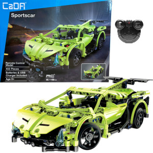 CaDA C51007W Zdalnie sterowane auto 32 cm Samochód zielony Sportscar 453 elementy RC