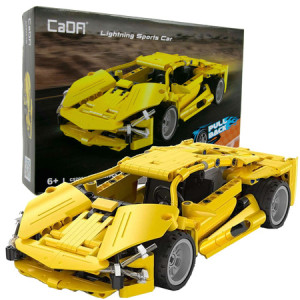 CaDA C52021W KSamochód sportowy wyścigowy 24 cm Auto Lightning Sports Car z napędem pull back 357 elementów