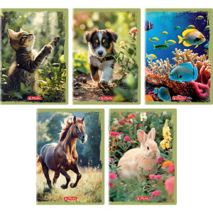 Zeszyt A5/16K gładki Animals - Herlitz