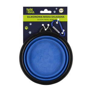 Miska dla zwierząt składana silikonowa niebieska 13cm - Trik&Roll