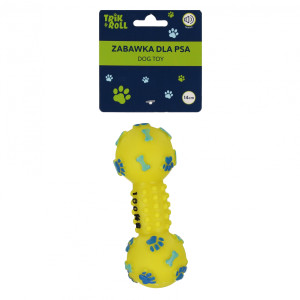 Zabawka dla psa kość piszcząca zółta 14 cm - Trik&Roll