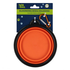Miska dla zwierząt składana silikonowa pomarańczowa 13 cm - Trik&Roll