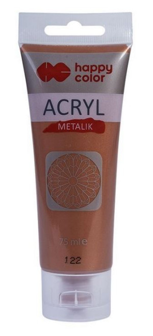 Farba akrylowa metalik 75 ml czerwone złoto 122 - Happy Color