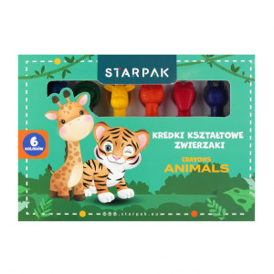 Kredki woskowe 6 kol. zwierzątka Starpak