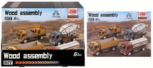 Puzzle drewniane 3D samochody budowlane - Mega Creative