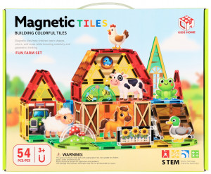 Klocki magnetyczne farma 54 el. - Mega Creative