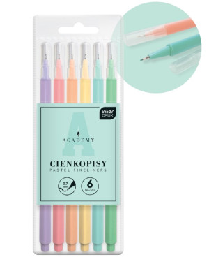 Cienkopisy pastelowe 6 kol. Academy - Interdruk