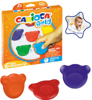 Carioca Baby Kredki dla dzieci misiaki 6 kolorów