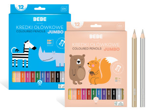 Kredki ołówkowe jumbo 12 kol. BEBE KIDS - Interdruk