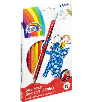 Kredki ołówkowe 12 kol. trójkatne jumbo Super Soft - Fiorello