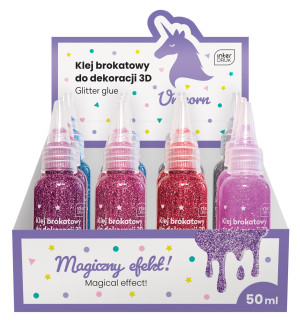 Klej do dekoracji brokatowy 50 ml Unicorn - Interdruk