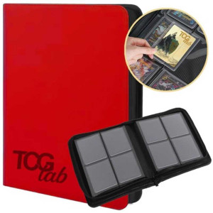 Album na karty TCGLab 4-pocket na zamek Toploader czerwony (112 kart)