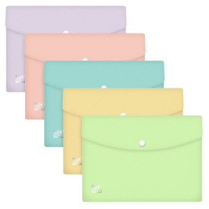 Teczka kopertowa PP A5 zatrzask pastel mix Oxford
