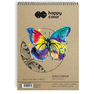 Szkicownik na spirali 135x205 mm 80 ark. 70 g - Happy Color