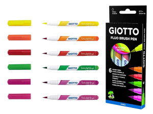 Pisaki Fluo Brush Pen 6 kolorów - Giotto