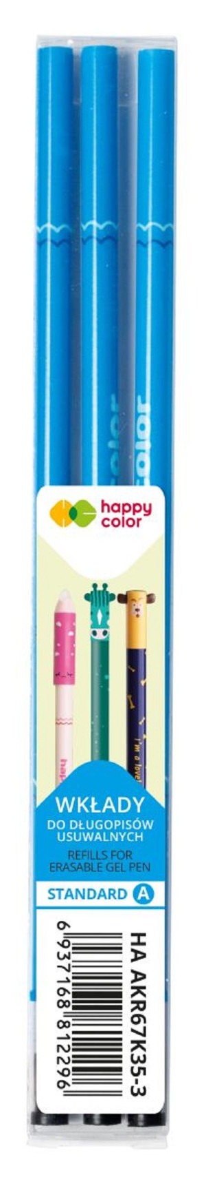 Wkład do długopisu wymazywalnego 0,5 mm niebieskie - Happy Color