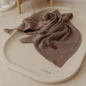 Kocyk z Wełny Merino 75x100 | Czekoladowy