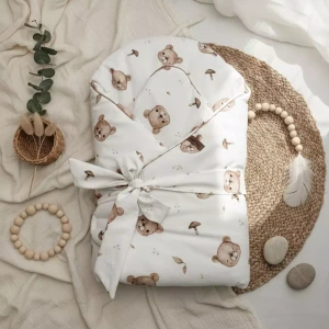 Rożek Becik Niemowlęcy Bawełniany | Misie