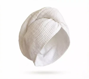 Wafelkowy Turban Do Suszenia Włosów | Biały