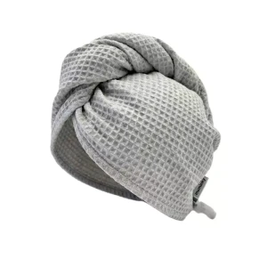 Wafelkowy Turban Do Suszenia Włosów | Szary